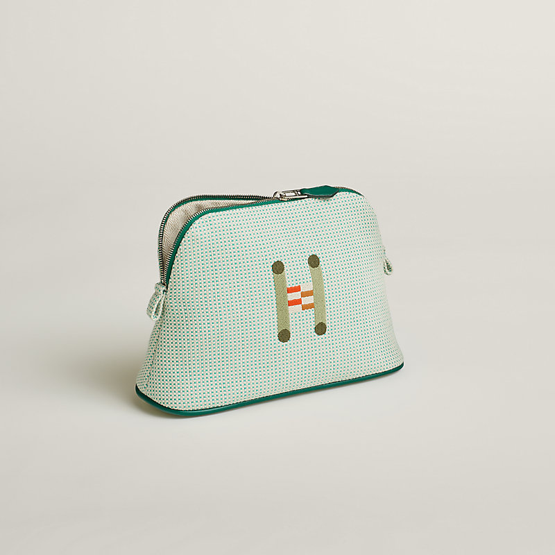 HERMES グリーン フェルト 小物入れ H刺繍 Bolide Crazy H case, mini model - Green | Hermès USA